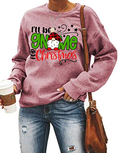 Sweat-shirt à manches longues pour femmes, je serai Gnome pour Noël, sweat-shirt Gnome de noël