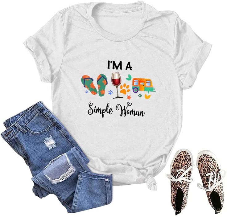 Women I'm A Simple Woman T-Shirt Campers Life Shirt