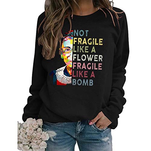 Sweat-shirt à manches longues pour femmes, pas fragile comme une fleur, fragile comme une bombe