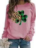 St. Patricks Day Sweatshirt Women Clover Shamrock Graphic Shirt