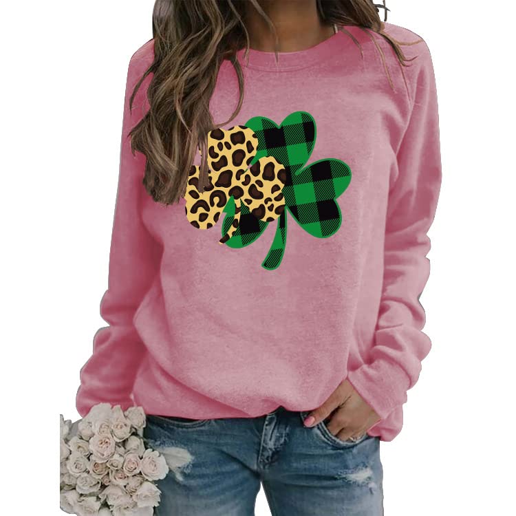 St. Patricks Day Sweatshirt Women Clover Shamrock Graphic Shirt