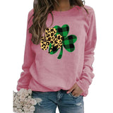 St. Patricks Day Sweatshirt Women Clover Shamrock Graphic Shirt