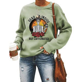 Dead Inside But Caffeinated Sunflower Women Long Sleeve Sweatshirt Skull Shirt for Women