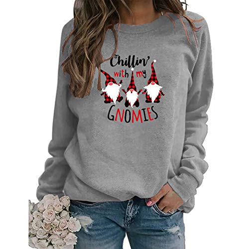 Women Long Sleeve Chillin with My Gnomies Christmas Sweater Christmas Shirt