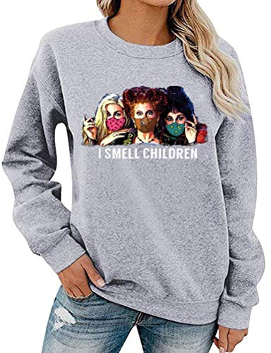 Sweat-shirt à manches longues pour femmes, je sens les enfants, chemise Hocus Pocus
