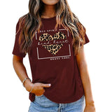 Frau Free Spirit Kind Heart Brave Soul Leopard Heart T-Shirt Frauen Grafik Shirt