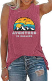 Femmes aventure appelle débardeurs drôles femmes chemise graphique débardeurs d'entraînement