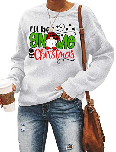 Sweat-shirt à manches longues pour femmes, je serai Gnome pour Noël, sweat-shirt Gnome de noël