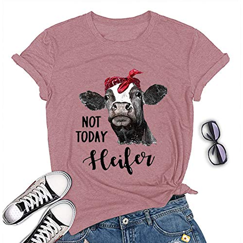Women Not Today Heifer T-Shirt Cow Graphic Shirt