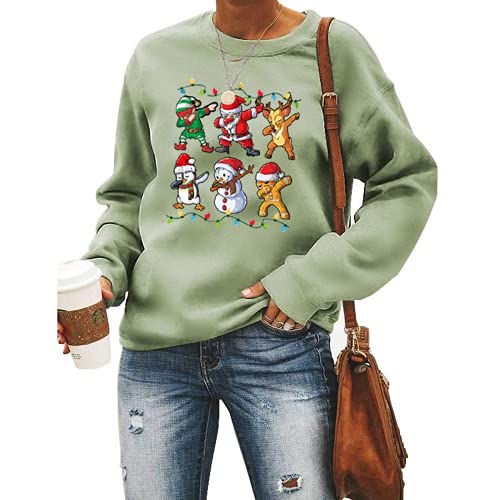 Femmes Santa Squad bonhomme de neige fille avec nœud cerf sweat chemise de noël