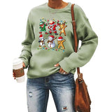 Femmes Santa Squad bonhomme de neige fille avec nœud cerf sweat chemise de noël