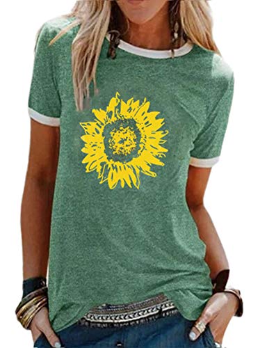 Women Sunflower Graphic T-Shirt Summer Shirt
