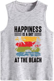 Women Happiness is A Day at The Beach Tank Tops Shirt