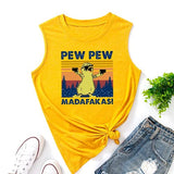 Femmes Pew Pew Madafakas Tank Funny Pew Pew Cat Shirt