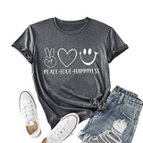 Women Peace Love Happiness T-Shirt Happiness T-Shirt Women Graphic Shirt