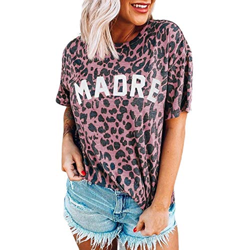 Women Madre Leopard T-Shirt Mama Shirt