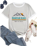 Women Mountain Mama Shirt Mom Camping Tees Tops
