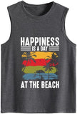 Women Happiness is A Day at The Beach Tank Tops Shirt