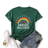 Women Radiate Positivity T-Shirt Rainbow Gift Shirt