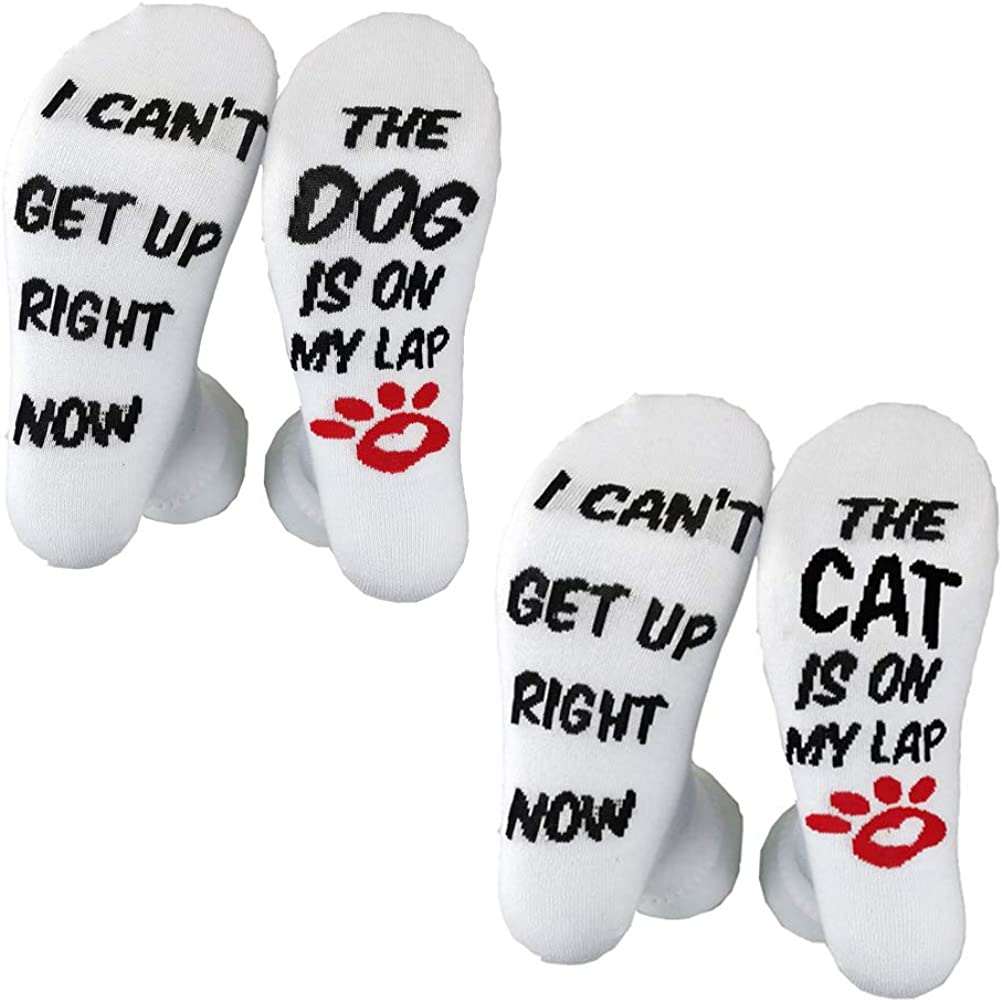 Unisex I CAN'T GET UP RIGHT NOW THE DOG/CAT IS ON MY LAP Socks