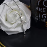 Womens Cross Necklace 18K Rose Gold Silver Filled, Long Large Skinny Cross Necklaces Simple, Ideas for Her Mom Daughter Sister Wife