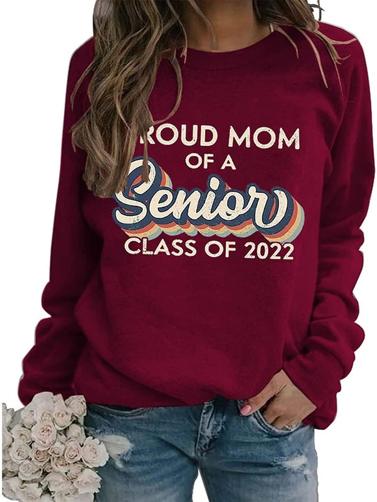 Fière maman d'un sweat-shirt senior 2022, chemise cadeau de remise de diplôme