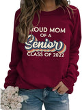 Fière maman d'un sweat-shirt senior 2022, chemise cadeau de remise de diplôme
