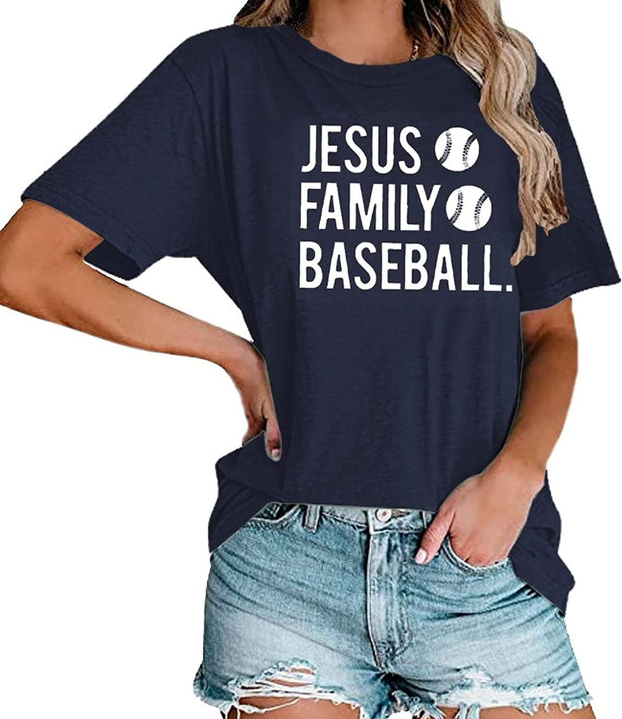 Women Jesus Family Baseball Graphic T-Shirt