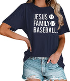 Women Jesus Family Baseball Graphic T-Shirt