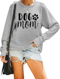 Sweat-shirt à manches longues pour femmes, chien maman, chemisier