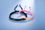 NEHZUS Couples Breloques Magnétiques Corde Tressée Bracelets Nom Personnalisé Barre en Acier Inoxydable Bracelet Bijoux Personnalisés pour Hommes Femmes Anniversaire