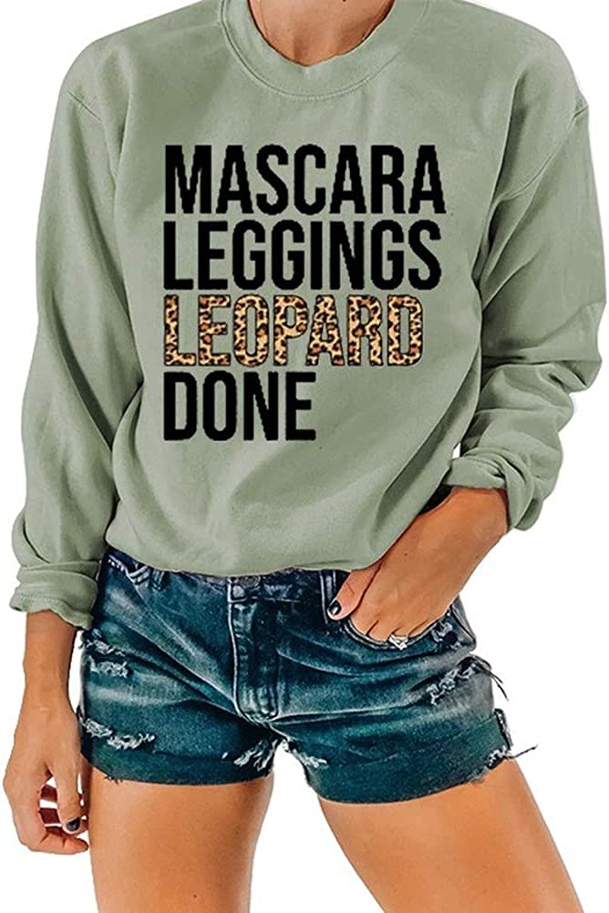 Damen Leoparden-Print-Shirt Leggings Leopard Done Pullover Sweatshirt Damenbekleidung