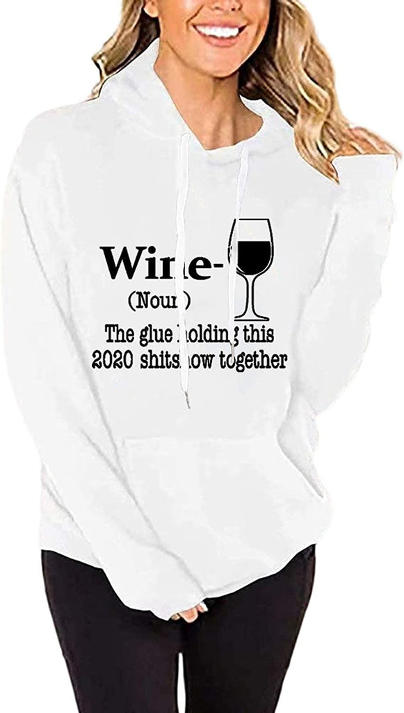 Sweat à capuche vin à manches longues pour femmes, la colle tenant ce Shitshow ensemble 2020