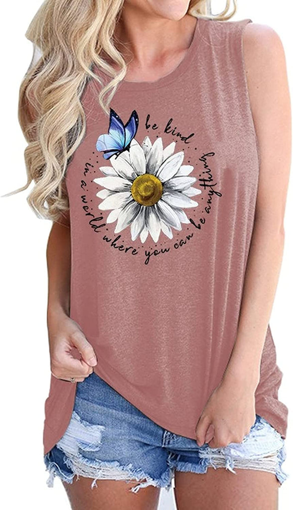dans un monde où vous pouvez être n'importe quoi Be Kind Chemise pour femme Be Kind DaisyTank Tops