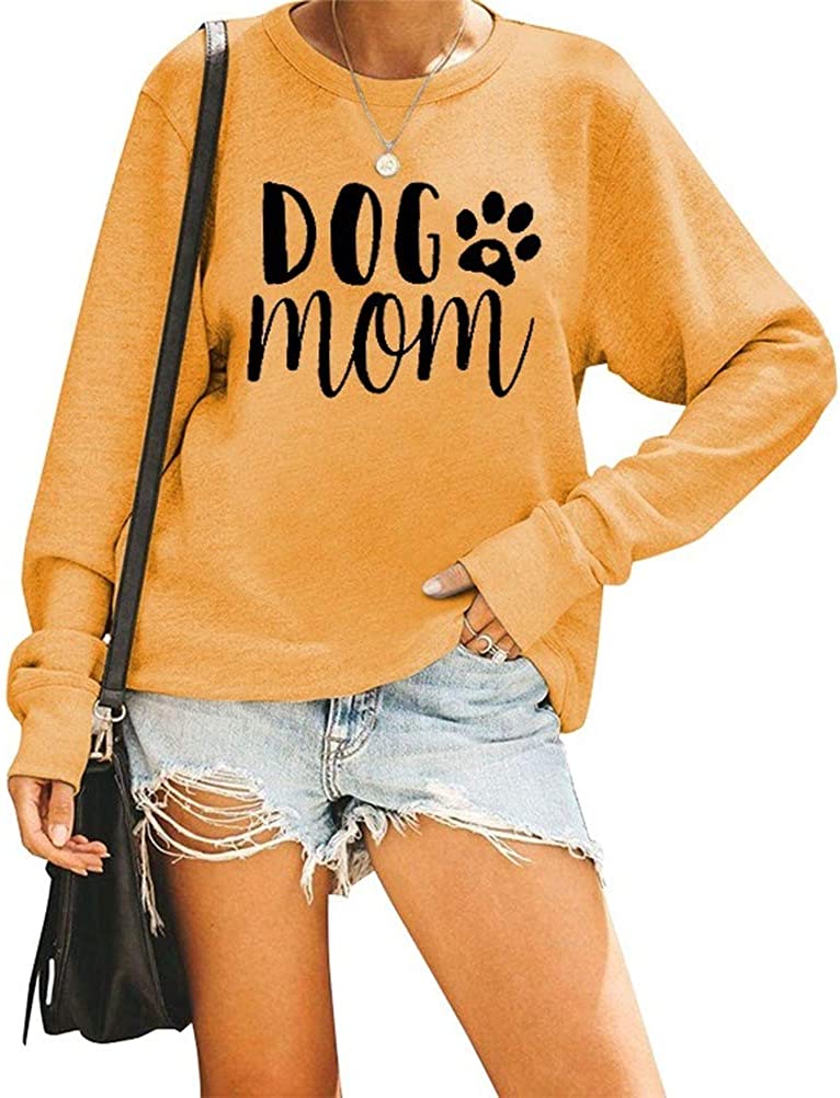 Sweat-shirt à manches longues pour femmes, chien maman, chemisier