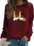 Sweat-shirt pour femme, Costume d'halloween, chat noir, Gnome, citrouille, chauve-souris
