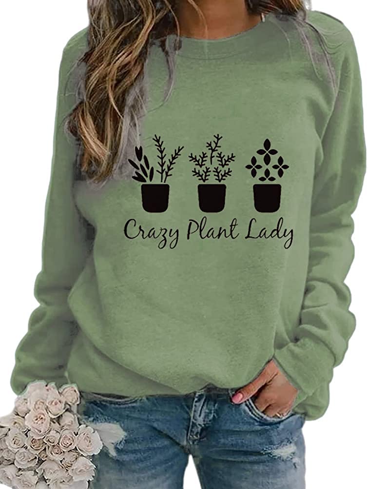 Women Crazy Plant Lady Graphic T-Shirt