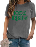 St Patrick Day Tees Women 100% Irish-ish Shamrock T-Shirt