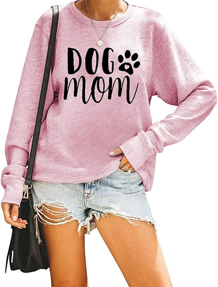 Sweat-shirt à manches longues pour femmes, chien maman, chemisier