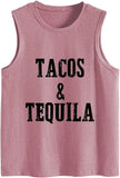 Débardeur Tacos et Tequila pour femme, chemise à boire graphique