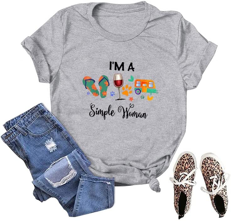 Women I'm A Simple Woman T-Shirt Campers Life Shirt
