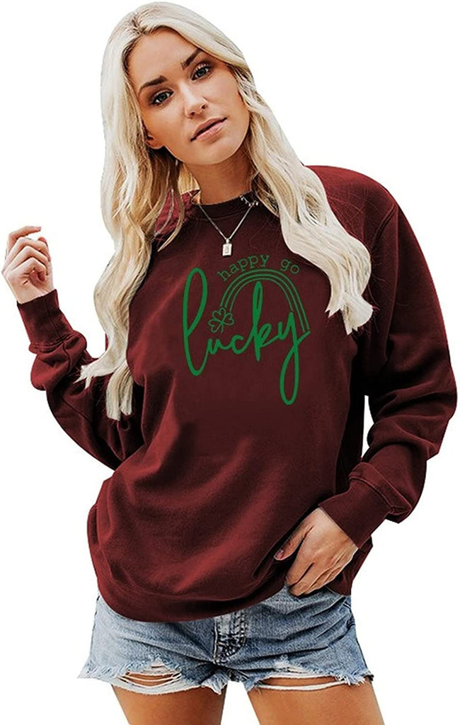 Happy Go Lucky Sweatshirt Women St. Patricks Day Shirt