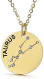Collier pendentif Constellation plaqué or, horoscope, signe du zodiaque, breloques, pièces de monnaie réglables