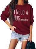 Aux femmes? Sweat-shirt à manches longues et col ras du cou pour femme, haut décontracté et ample avec image de Margarita