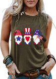 Femmes drapeau américain Gnomes amour coeur débardeur patriotique Gnomes chemise