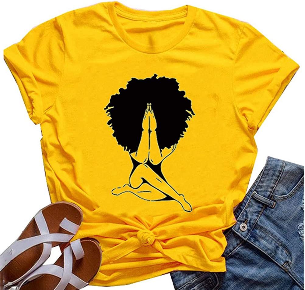 Women Melanin Graphic T-Shirt Afro Woman T-Shirt