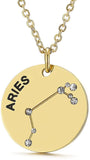 Collier pendentif Constellation plaqué or, horoscope, signe du zodiaque, breloques, pièces de monnaie réglables