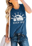 Women Resting Beach Face Tank Tops Summer Vibes Shirt