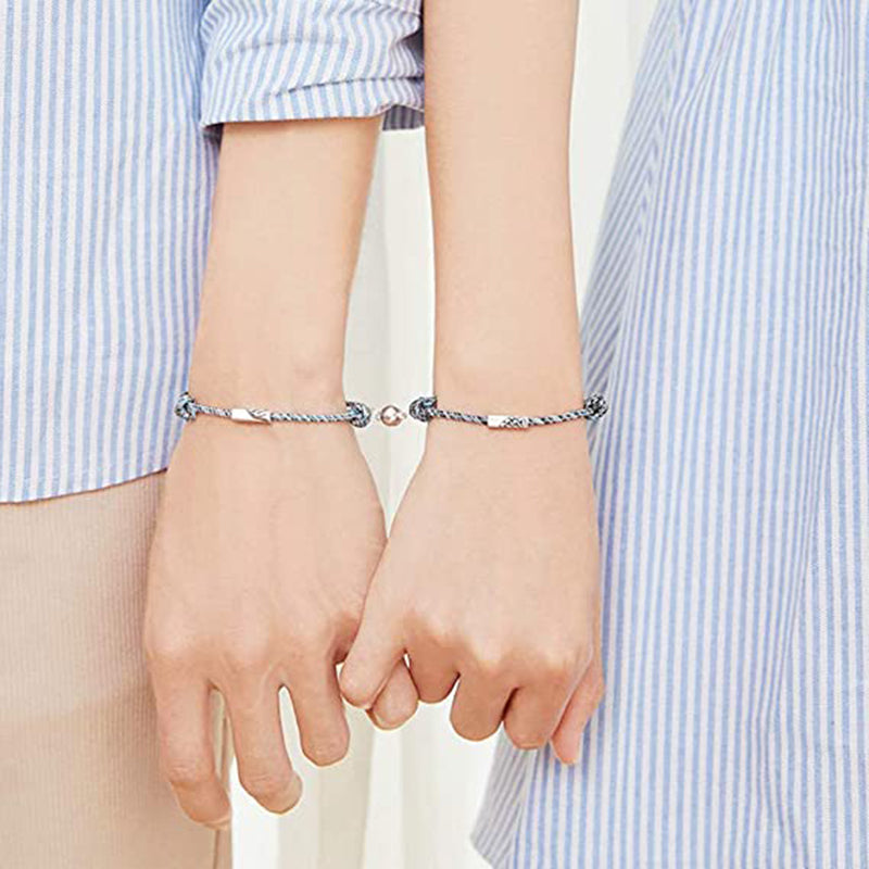 Magnetarmband für Paare aus Seil, verstellbares Paararmband für Frauen, Liebesarmband für Männer und Frauen