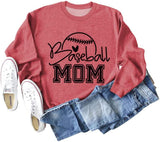 Women Baseball Mom Sweatshirt Sports Mom Gift Long Sleeve Shirt